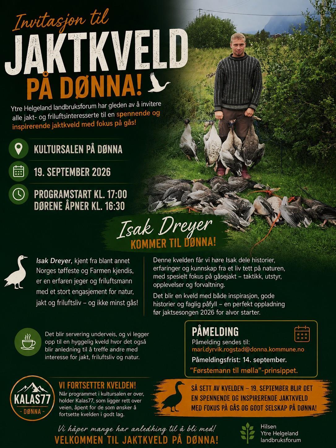 Invitasjon til jaktkveld på Dønna
